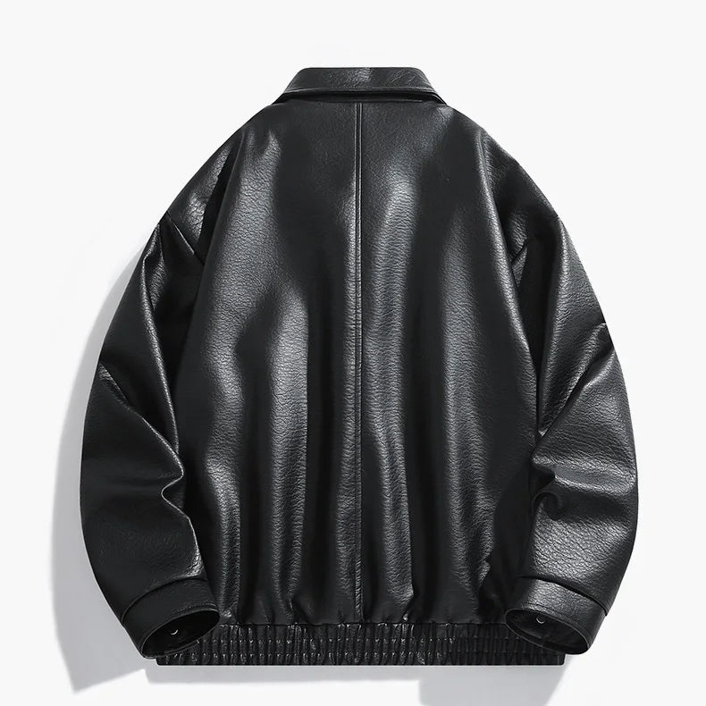 Autumn Man Leather Jacket Streetwear Motorcycle